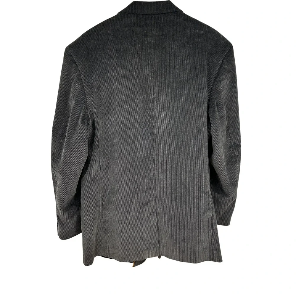 Hunt‎ Valley Mens Corduroy Sport Coat Blazer Jacket Gray 48L